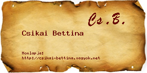 Csikai Bettina névjegykártya